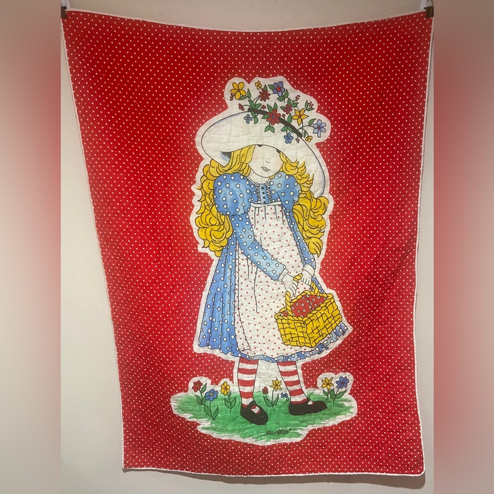 Holly Hobby Vintage Red and Yellow Coverlet or Wall Hanging 42 x 30 - Picture 2 of 14